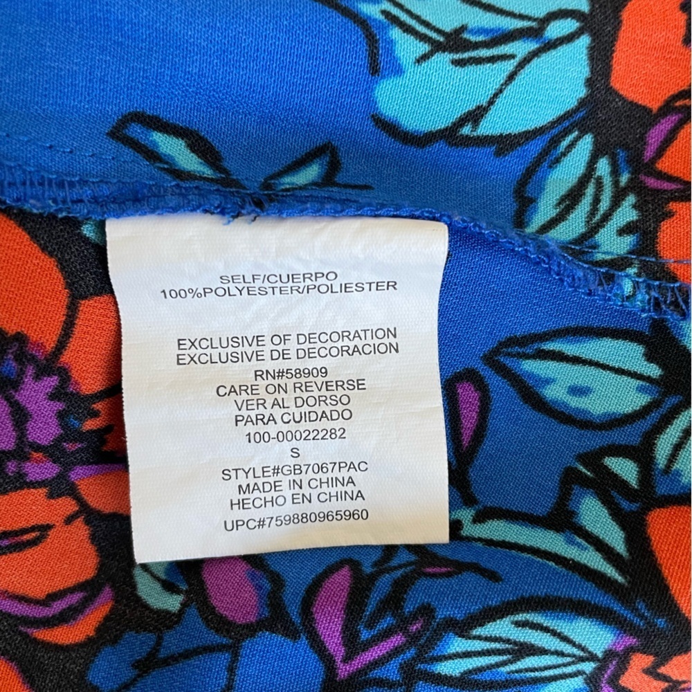 Giani Bernini Blue and Red Floral Mini Dress - Picture 6 of 6